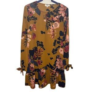 Umgee Floral Mustard Dress